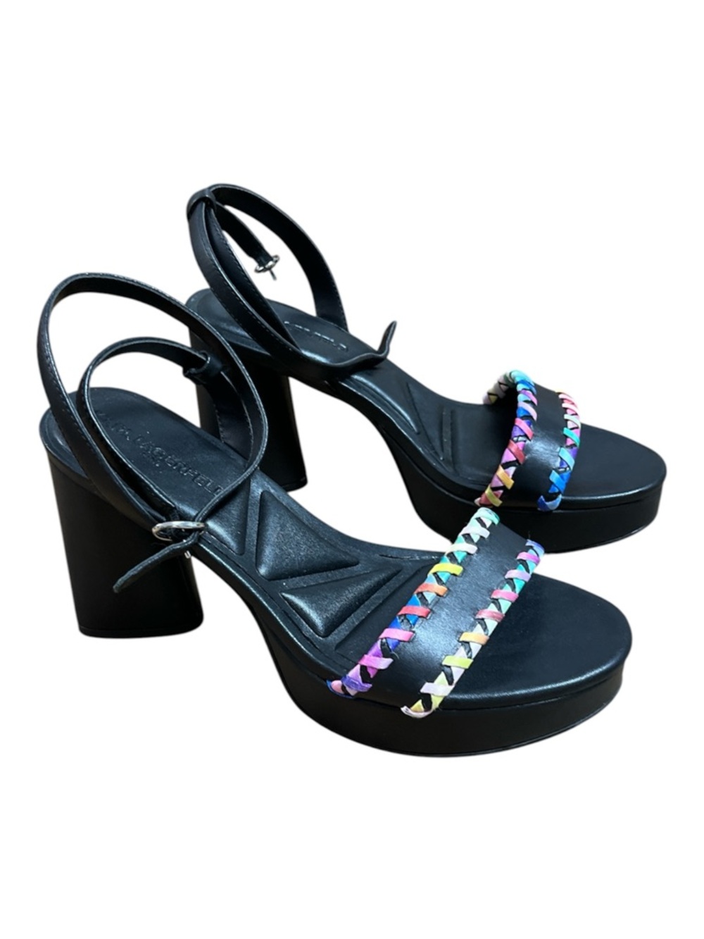 Karl Lagerfeld Paris Haden Ankle Strap Platform Sandals - Black Multi